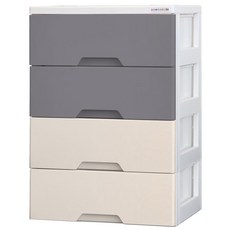 보노하우스 코지 모던 투톤서랍장, 그레이 + 아이보리, 4단