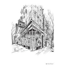 我的旅行日記：街頭咖啡館插圖旅行規劃師和日記 6 X 9 139 頁平裝本, Createspace獨立發布平台