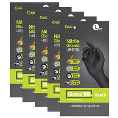 JC Korea Togo Pack EZN 丁腈手套 黑色, 10片, 5個, 大(L)