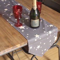 Noland 星星餐桌旗, 黑色, 160 x 30 cm