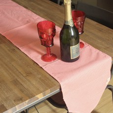 Noland 迷你黑色圓點桌旗, 粉紅色, 180 x 30 cm