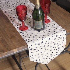 Noland 星星餐桌旗, 白色, 220 x 30 cm