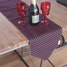 Noland 紅色圓點桌旗, 黑色, 180 x 30 cm