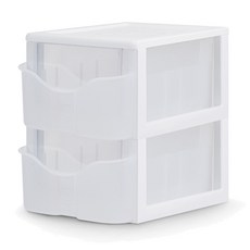 스마일 스마트 서랍장 베이직, 투명, 2단