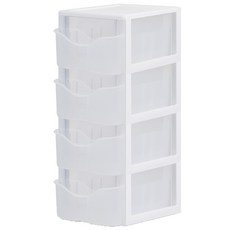 스마일 스마트 서랍장 베이직 4단, 투명, 1세트