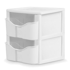스마일 스마트 서랍장 베이직, 화이트, 2단