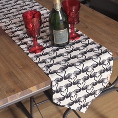 Noland 火烈鳥桌旗, 黑色, 200 x 30 cm