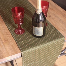 Noland 花朵兒童桌旗, 深綠色, 220 x 30 cm