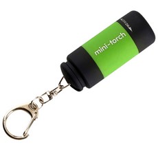 블럭마트 캠핑 USB 충전식 LED 미니손전등, 그린, 1개