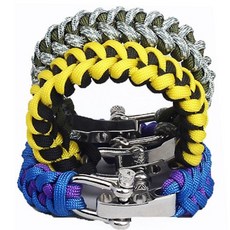 Block Mart露營降落傘繩求生手環 A, 隨機發貨, 3片