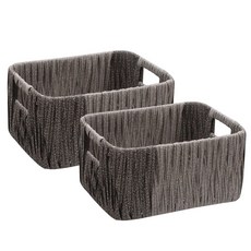 VISVIVA 麻繩藤編籃, 灰色, 2個