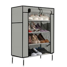 DHOLIC 蓋式4層無紡布鞋櫃灰色, 1個