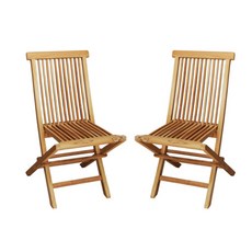 디홀릭 티크 폴딩 야외체어 2p, 네추럴