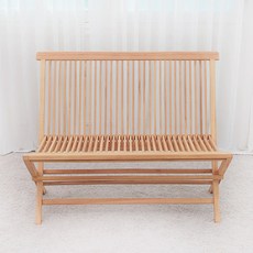 디홀릭 2인용 티크 폴딩 야외벤치, 네추럴