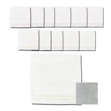 TERRY GALLERY 廚房擦拭毛巾 12入 隨機出貨+蝴蝶結縫線毛巾, 混色, 1套