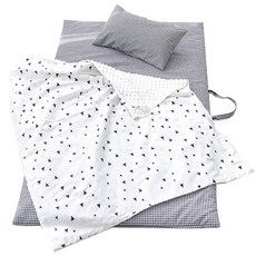 비비엔다 순면 어린이집 낮잠패드세트, 블랙체크