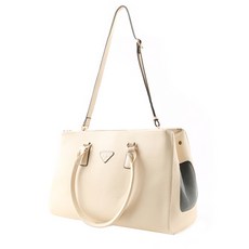퍼피엔젤 Luxury Pet Carrier 강아지 가죽 가방, 19 Beige, 1개