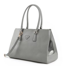 퍼피엔젤 Luxury Pet Carrier 강아지 가죽 가방, 94 Gray, 1개