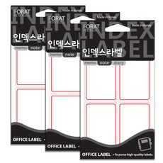 쁘띠팬시 인덱스라벨 일반 견출지 20-206R 18p, 18개입, 3개