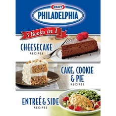 Kraft Philadelphia 3 Books in 1 Cookbook Hardcover, Publications International