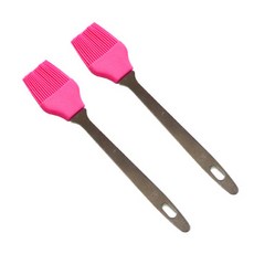 Puchiko 不鏽鋼矽膠刷 2入, 粉紅色, 2個
