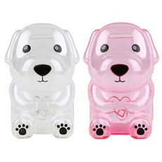 POPO FANCY 透明小狗存錢筒, 隨機出貨, 2入