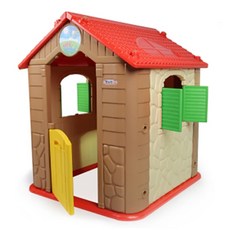 햇님토이 H1 키즈 하우스 놀이집, 브라운 + 레드, 1개