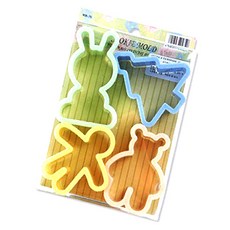 플라스틱 쿠키커터 4종세트 특대, 혼합색상, 1세트