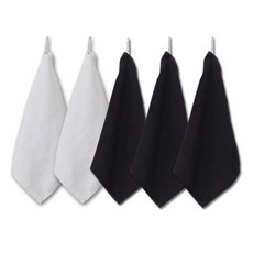 廚房毛巾 白色 2入+竹炭灰 3入, 混色, 1套