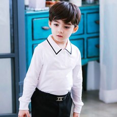 JACKID 男童線條領長袖襯衫