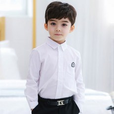 JACKID 男童刺繡布章長袖襯衫