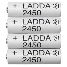 이케아 LADDA 충전지 2450AA 503.038.77, 4개입, 1개