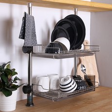 韓國製 Living Happy Haiteu 水槽置物架 2層 004金色, 混和顏色, 1個