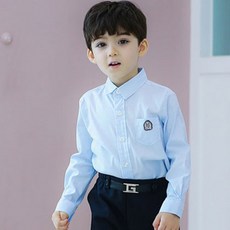 잭키드 남아용 키즈 긴팔 마크 남방 셔츠