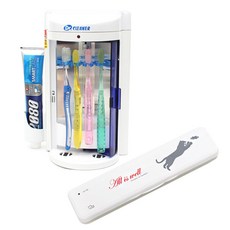 닥터크리너 가정용 칫솔살균기 DR-21 + 휴대용 건전지 USB 겸용 12간지 칫솔살균기 BIO-301, 가정용(DR-21), 휴대용(BIO-301)