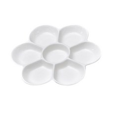 달리 사기 매화 접시 팔레트 중 2.2 x 17.5 cm, 7칸