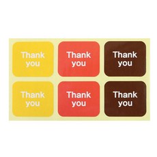 황씨네도시락 사각 도시락 스티커 Thank You, 혼합 색상, 90개입