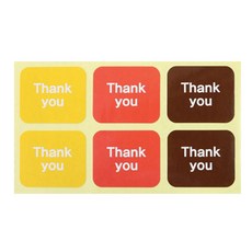 황씨네도시락 사각땡큐 도시락스티커, 혼합 색상, 108개입