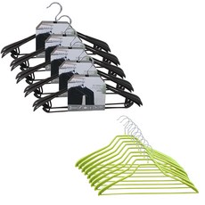 Sunwooland 掛鉤西裝衣架 棕色 15p + 智慧型西裝衣架 綠色 9p, 混合顏色, 1套