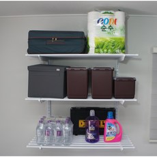 하드웰 다용도 철재 타원형 선반 3단, 화이트