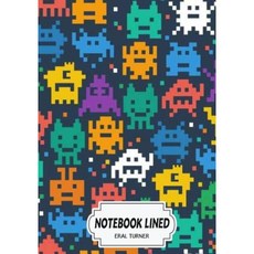 筆記本橫線：像素怪物：筆記本日記日記 110 頁橫線 7 X 10 平裝本, Createspace獨立發布平台