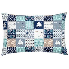 Ein Haus 帆船圖案枕頭, 藍色