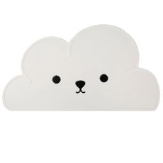 Drmini 고양이 & 강아지 실리콘 클라우드 식기매트 47.7 x 26.8 cm, 화이트, 1개