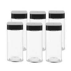 Farms方形密封保鮮罐 黑色, 6個, 500ml