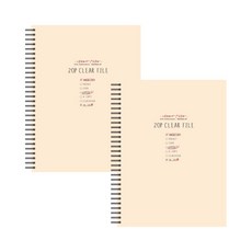 TOCTOC A4彈簧透明文件夾 20頁, 黃色, 2個