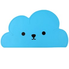 Drmini 고양이 & 강아지 실리콘 클라우드 식기매트 47.7 x 26.8 cm, 블루, 1개
