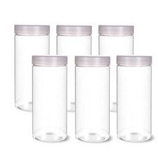 미르 팜스원형 밀폐용기 화이트, 6개, 500ml