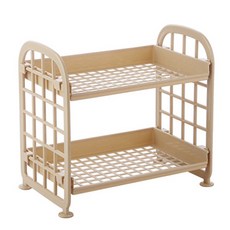 간편 미니 2단 선반, 베이지, 1개