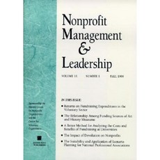 Nonprofit Management & Leadership No. 1 Winter 2000 Paperback, Jossey-Bass