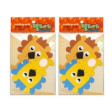동기오피스 펠트아트 사자 2p x 2세트, 혼합 색상(DF-1097)